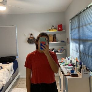 red forever 21 loose crop top!